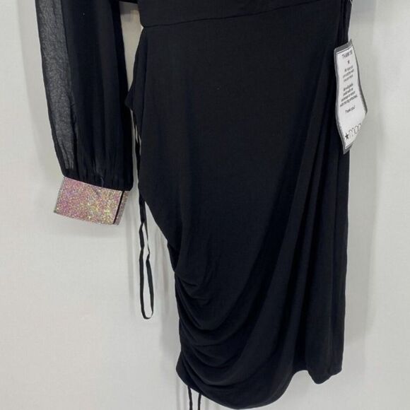 City Studios Junior's One Shoulder Cutout Bodycon Dress Black Size 1X - Picture 5 of 10